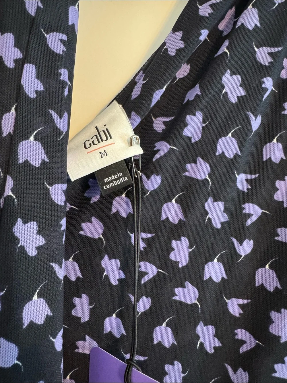 CAbi Navy 2 Piece with Lavender Floral Print